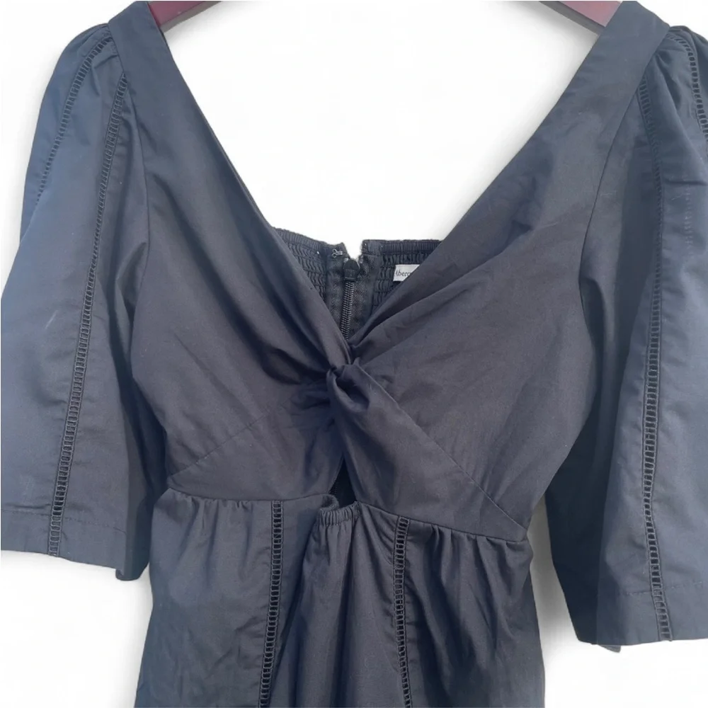 Abercrombie & Fitch Black Cutout Poplin Mini Holiday, Party Dress - Size XS - Picture 5 of 7